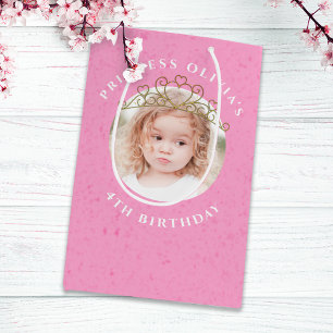 Cute Pink Birthday Girl Princess Tiara Simple Medium Cadeauzakje