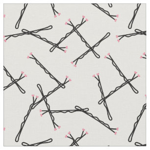 Cute Pink Black Bobby Pins Hair Stylist Patroon Stof