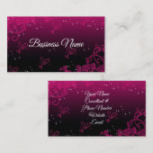 Cute Pink & Black Calligraphy Consultant Visitekaartje (Voorkant / Achterkant)