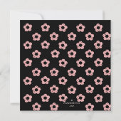 Cute Pink & Black Ladybugs Birthday Invitation Kaart (Achterkant)