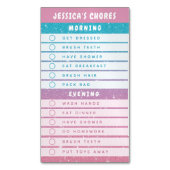 Cute Pink Blue Glitter Kids Daily Chores Magnet (devant Vertical)