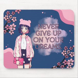 Cute Pink Blue Kawaii Anime Cherry Blossom Girly Muismat