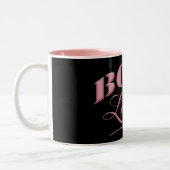 Cute Pink Boss Lady Design Tweekleurige Koffiemok (Links)