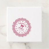 Cute Pink Bow 1st Birthday Bedankjes Labels (In situ)