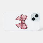 Cute Pink Bow Coquette Aesthetic iPhone Case (Verso Horizontal)