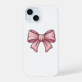 Cute Pink Bow Coquette Aesthetic iPhone Case (Verso)