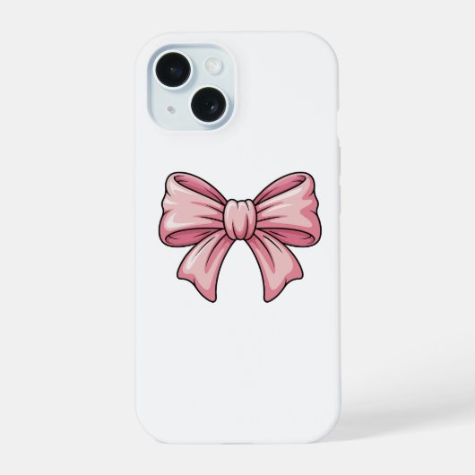 Cute Pink Bow Coquette Aesthetic iPhone Case (Verso)