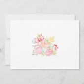 Cute Pink Bow Girl First Birthday Photo Invitation (Dos)