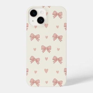 Cute Pink Bow & Heart Coquette AestheticPhone Case iPhone 14 Hoesje