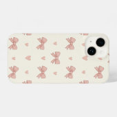 Cute Pink Bow & Heart Coquette AestheticPhone Case iPhone Hoesje (Achterkant horizontaal)