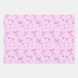 Cute Pink Bow Wrapping Paper