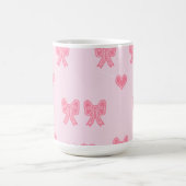 Cute Pink Bows and Hearts Coque Koffiemok (Center)