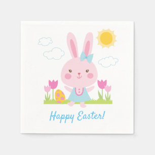 Cute Pink Bunny Easter Servet