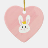 Cute Pink Bunny Heart Ornament (Voorkant)