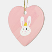 Cute Pink Bunny Heart Ornament (Links)