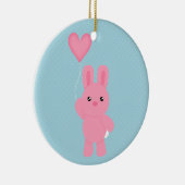 Cute Pink Bunny Keramisch Ornament (Rechts)