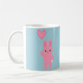 Cute Pink Bunny Koffiemok (Links)