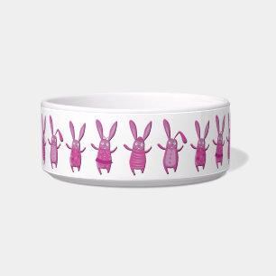 Cute Pink Bunny Rabbits Food Bowl Voerbakje