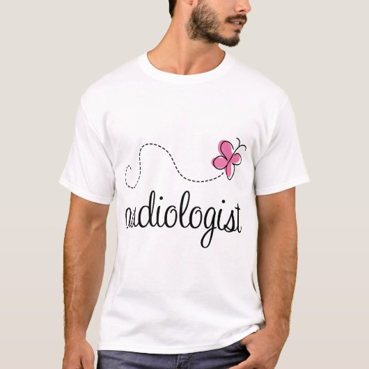 Cute Pink Butterfly Audioloog T-shirt (Voorkant)