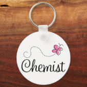 Cute Pink Butterfly Chemist Sleutelhanger (Voorkant)