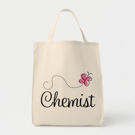 Cute Pink Butterfly Chemist Tote Bag (Voorkant)