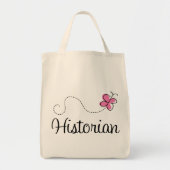 Cute Pink Butterfly Historian Tote Bag (Voorkant)