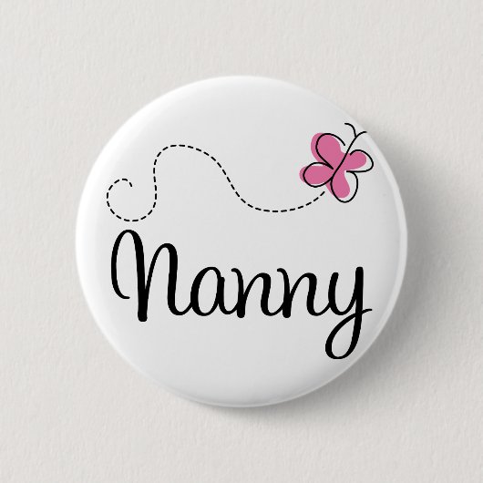 Cute Pink Butterfly Nanny Ronde Button 5,7 Cm (Voorkant)