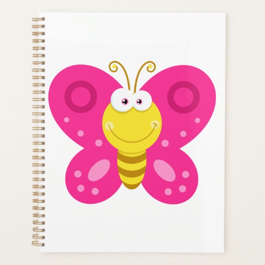 Cute Pink Butterfly Planner (Voorkant)