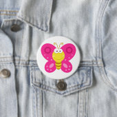 Cute Pink Butterfly Ronde Button 7,6 Cm (In situ)