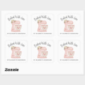 Cute Pink Cake Mixer Bakery Business Vierkante Sticker (Vel)