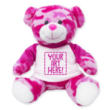 Cute Pink Camouflage 9" Stuffed Teddy Bear