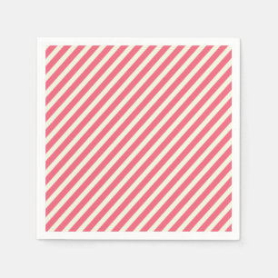 Cute Pink Candy Cane Stripes Pattern - Kerstmis Servet