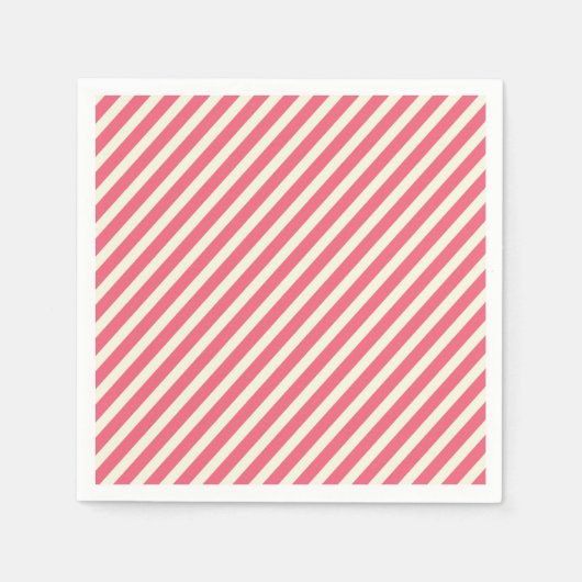 Cute Pink Candy Cane Stripes Pattern - Kerstmis Servet (Voorkant)