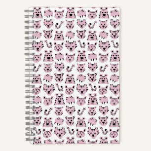 Cute Pink Cartoon Oerwoud Tiger Pencil Notitieboek