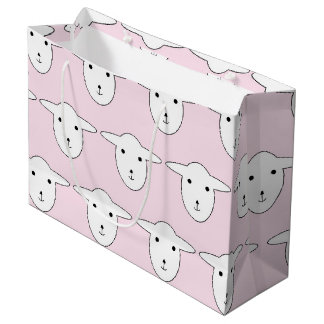 Cute Pink Cartoon Sheep Pattern Large Cadeauzakje