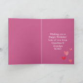 Cute Pink Cat Birthday Kaart (Binnen)