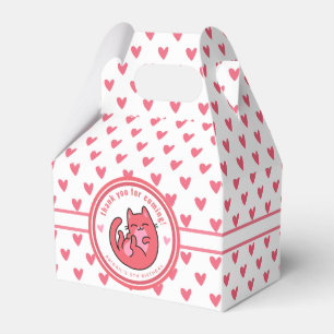 Cute Pink Cat Cartoon - Gepersonaliseerde kinderen Bedankdoosjes