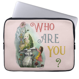 Cute Pink Caterstyle in Alice in Wonderland Art Laptop Sleeve