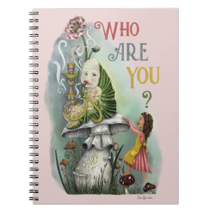 Cute Pink Caterstyle in Alice in Wonderland Art Notitieboek