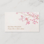 Cute Pink Cherry Blossom Floral Natuur Visitekaartje (Voorkant)