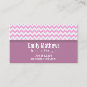 Cute Pink Chevron Visitekaartje