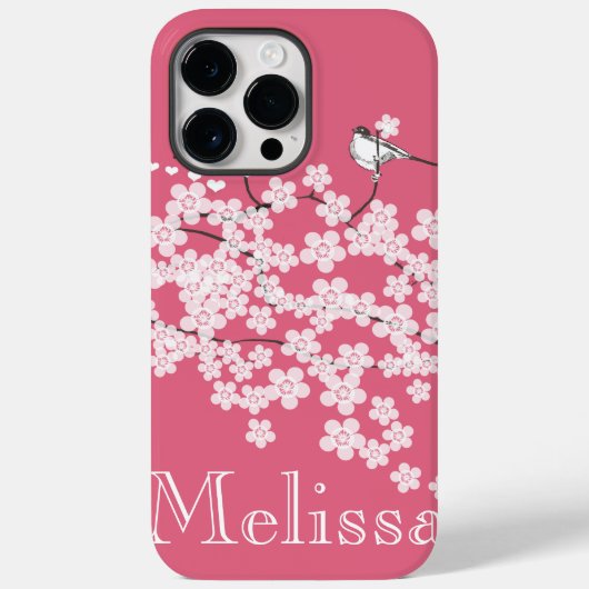 Cute Pink Chickadee Cherry Blossom Case-Mate iPhone Case (Achterkant)