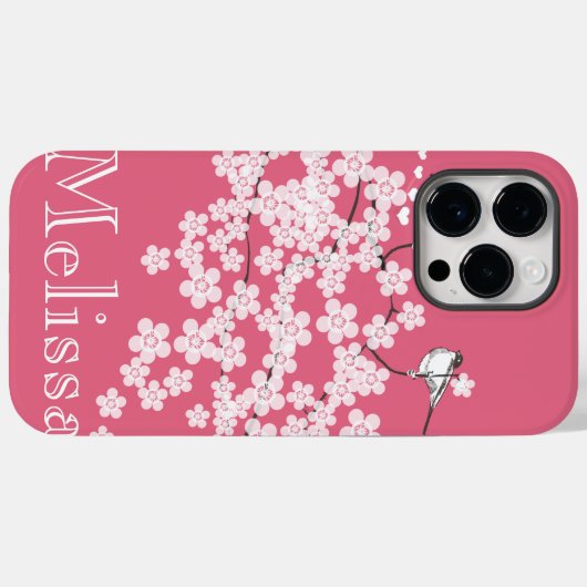 Cute Pink Chickadee Cherry Blossom Case-Mate iPhone Case (Achterkant (horizontaal))