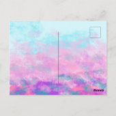 Cute Pink Clouds Monogram Briefkaart (Achterkant)