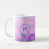 Cute Pink Clouds Monogram Koffiemok (Links)