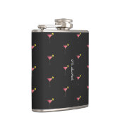 Cute Pink Cocktail Patroon Custom Text Black Heupfles (Rechts)