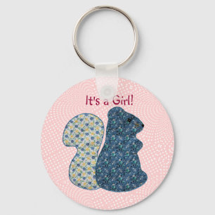 Cute Pink Country Style Squirrel Baby Girl Sleutelhanger