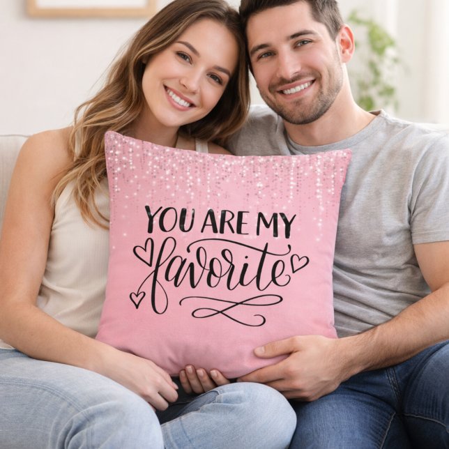 Cute  Pink Couple Gift Decor Kussen (Creator heeft geüpload)