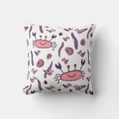Cute Pink Crab Shell Zee Animal Girl Kussen (Voorkant)