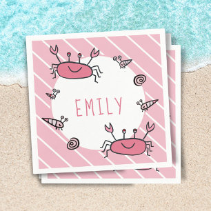 Cute Pink Crab Zee Animal Girl Name Birthday Servet